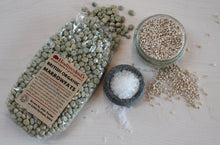 Load image into Gallery viewer, Marrowfat peas, sal and pearl barley ingredients